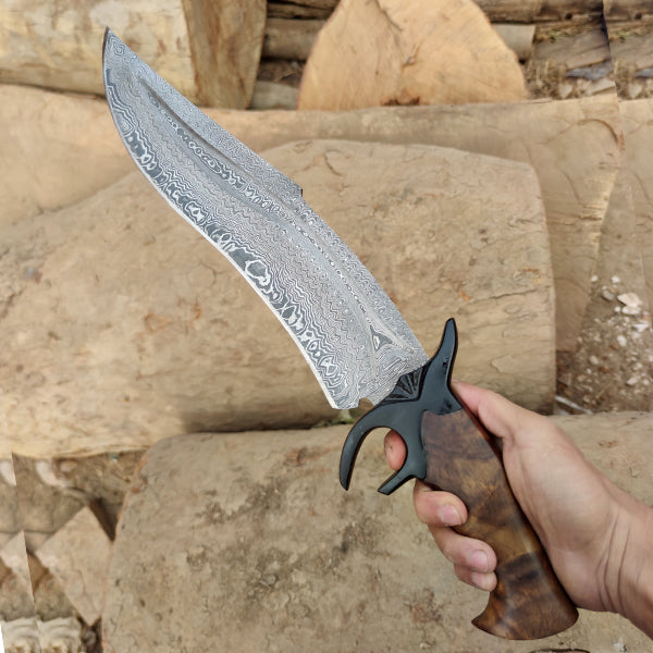 Bowie nož, damaščanski čelik